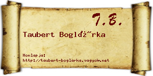 Taubert Boglárka névjegykártya